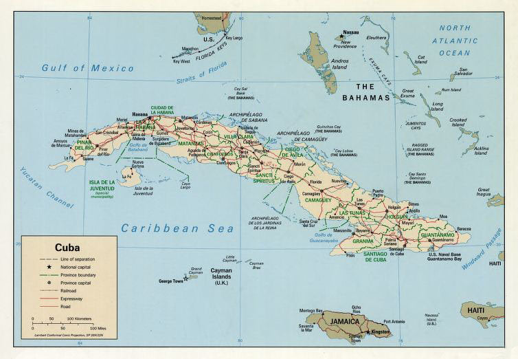 Map of Cuba Framed Push Pin Map
