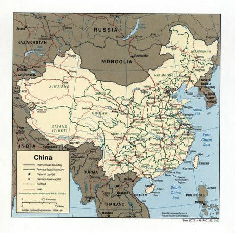 Map of China Framed Push Pin Map