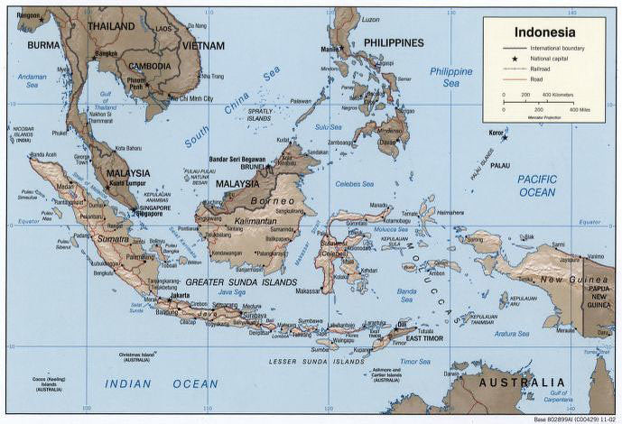 Map of Indonesia Framed Push Pin Map