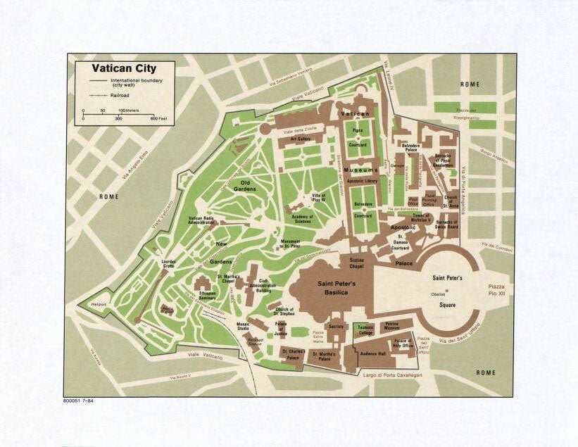 Map of Vatican City Framed Push Pin Map