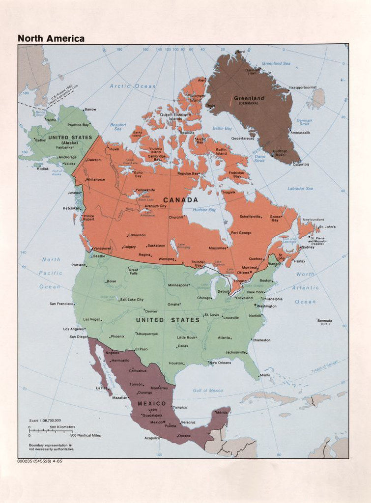Map of North America Framed Push Pin Map