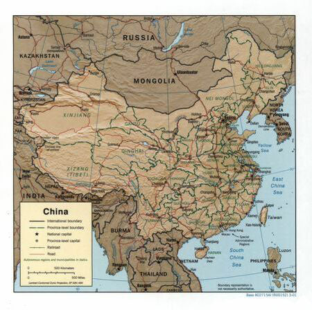 Map of China Framed Push Pin Map