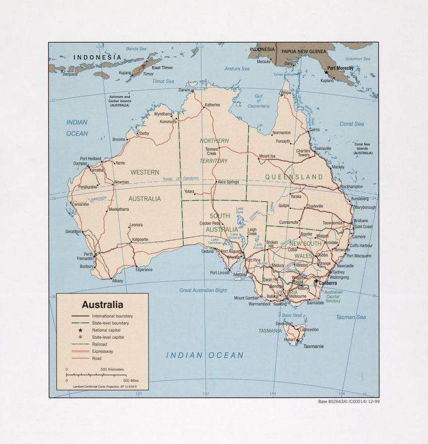 Map of Australia Framed Push Pin Map