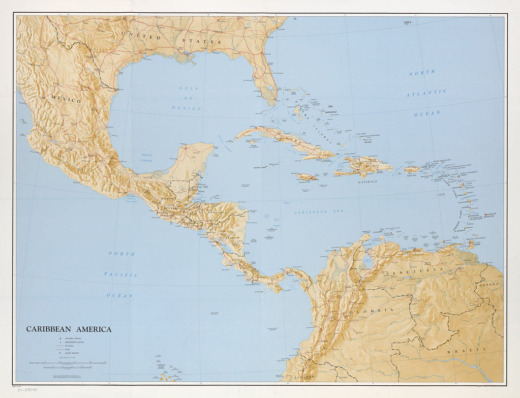 Map of Caribbean America Framed Push Pin Map
