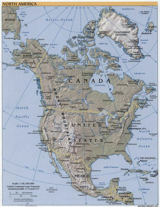 Map of North America Framed Push Pin Map