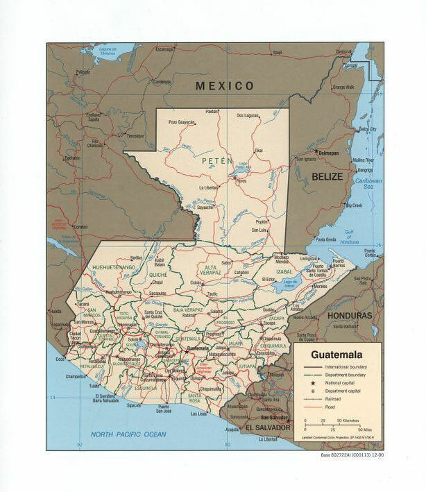 Map of Guatemala Framed Push Pin Map