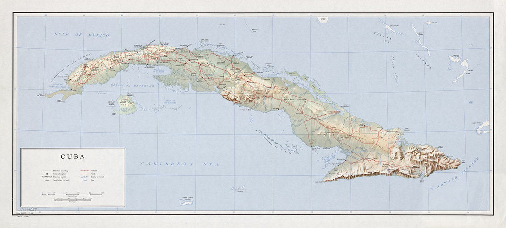 Map of Cuba Framed Push Pin Map