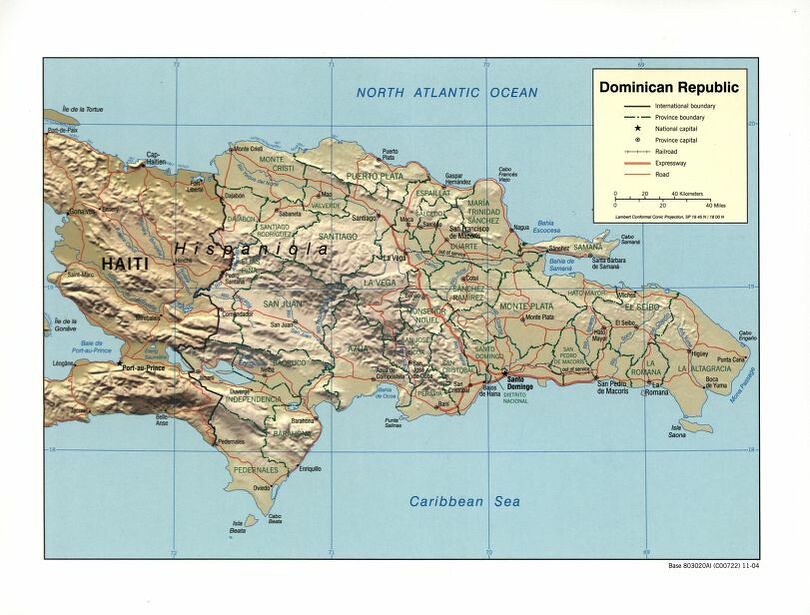 Map of Dominican Republic Framed Push Pin Map