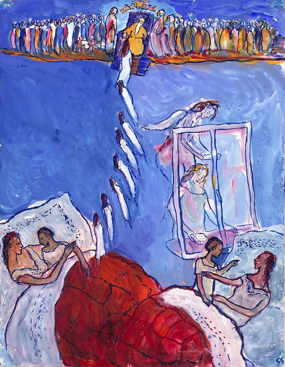 Charlotte Salomon Sheet 4175 from Life? or Theatre? - Hand Painted Oil Painting