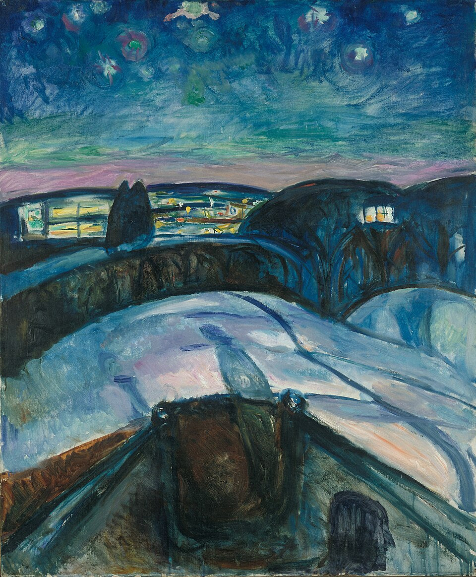 Edvard Munch Starry Night, 1924 - Hand Painted Oil Painting