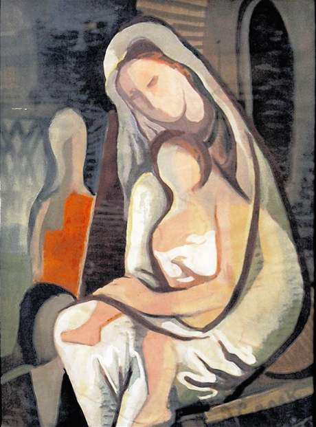 Josef Capek Mother with Children - Hand Painted Oil Painting