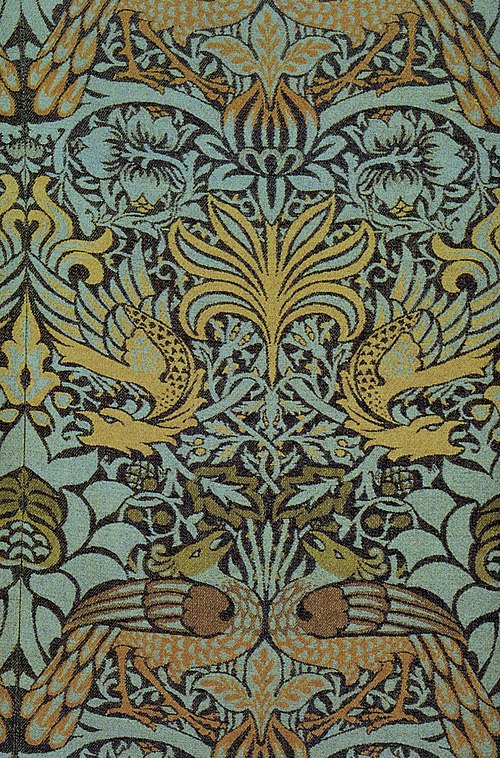William Morris Peacock and Dragon - Hand Painted Oil Painting