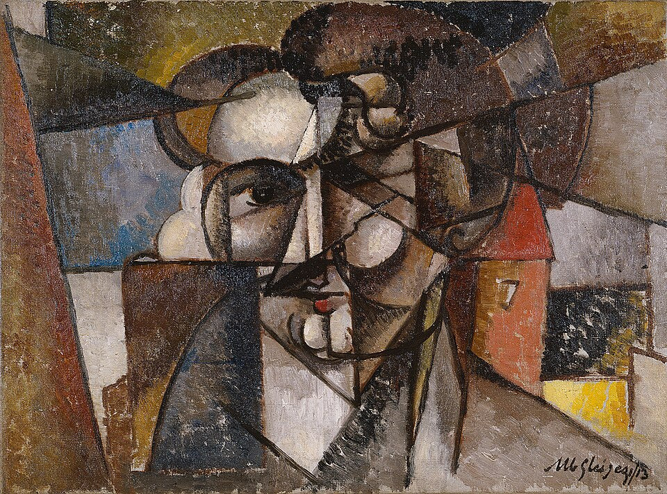 Albert Gleizes Portrait, Head in Landscape - Hand Painted Oil Painting