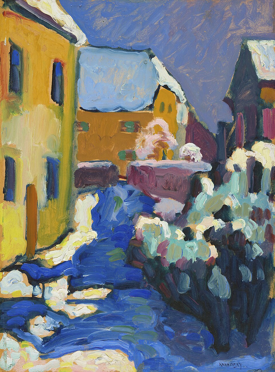 Wassily Kandinsky Cemetery and Rectory in Kochel - Hand Painted Oil Painting