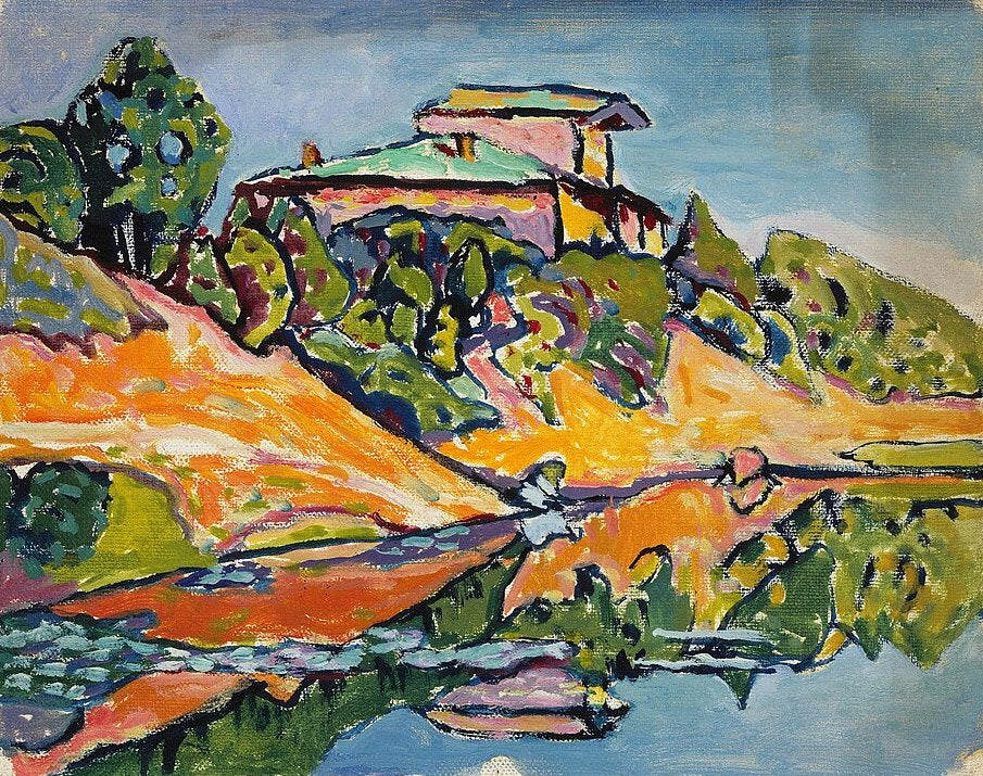 Wassily Kandinsky Akhtyrka, Nearby Dacha at the Pond's Edge - Hand Painted Oil Painting