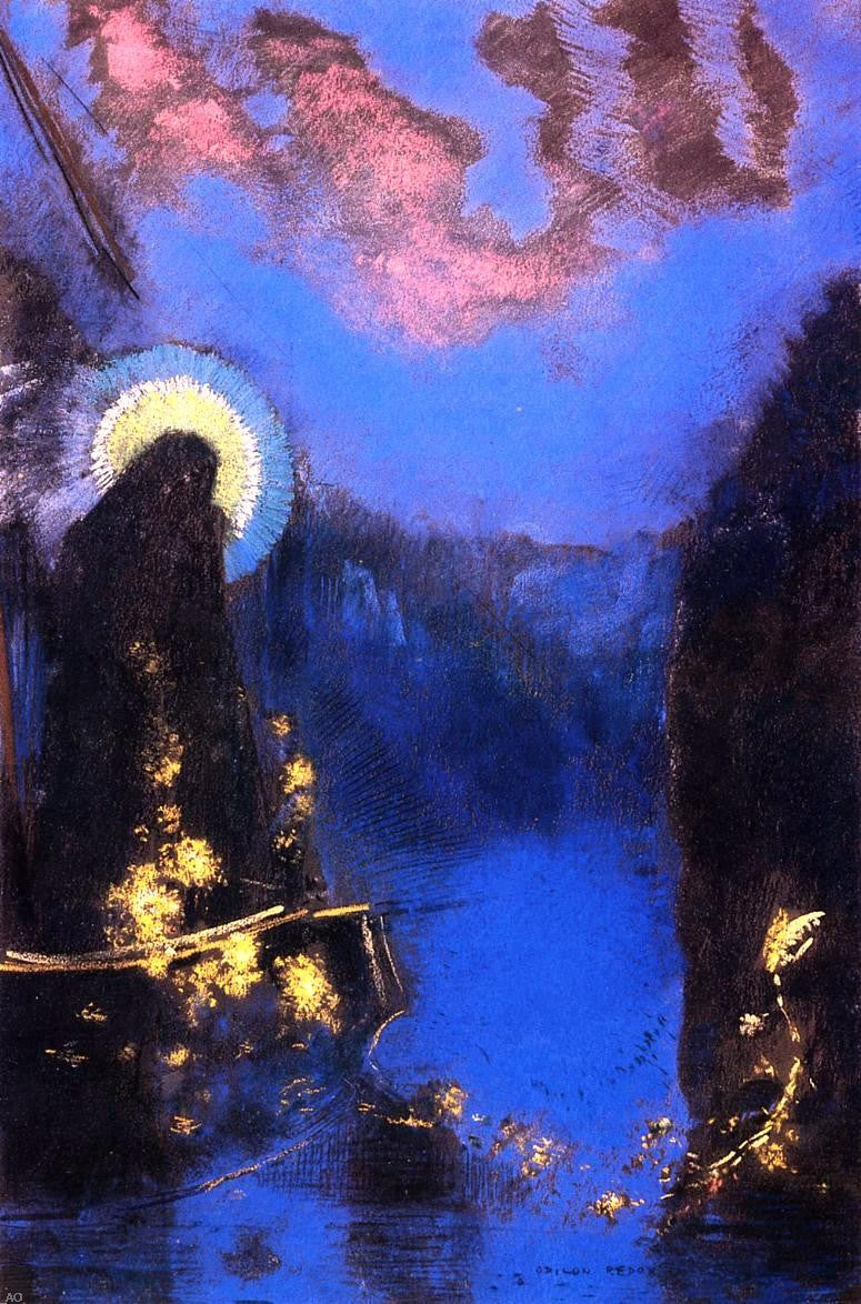 Odilon Redon The Boat (also known as Virgin with Corona) - Hand Painted Oil Painting