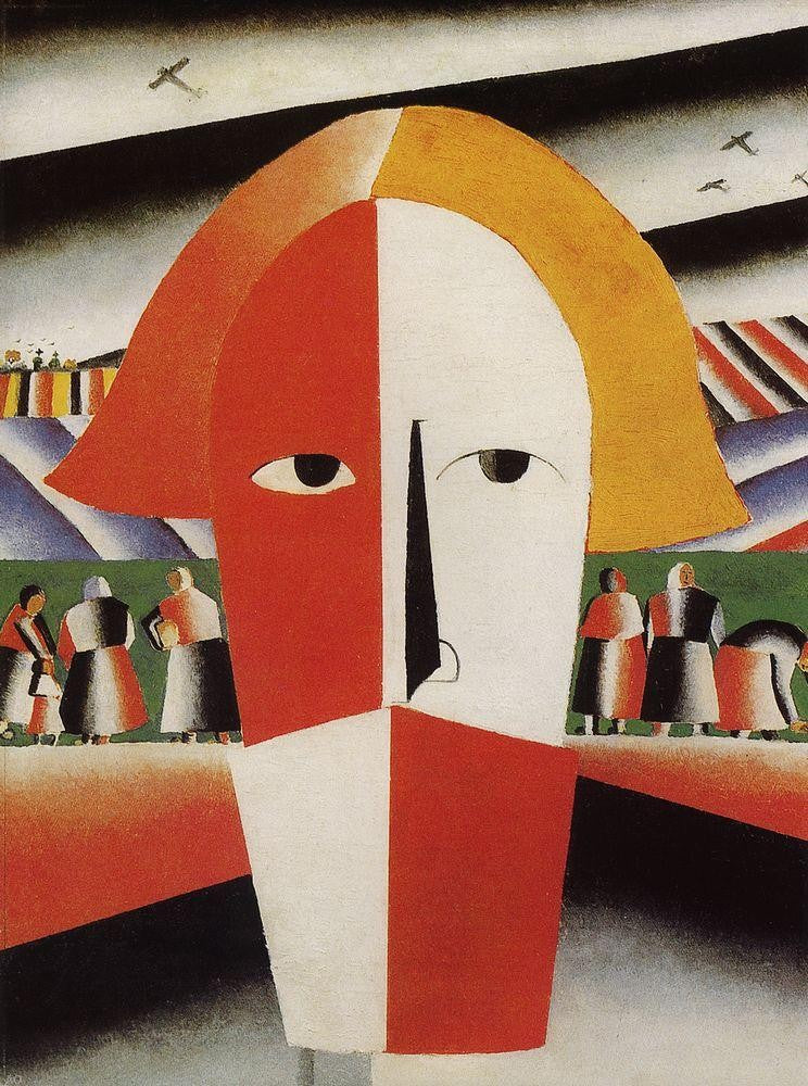 Kazimir Malevich Head of a Peasant - Hand Painted Oil Painting