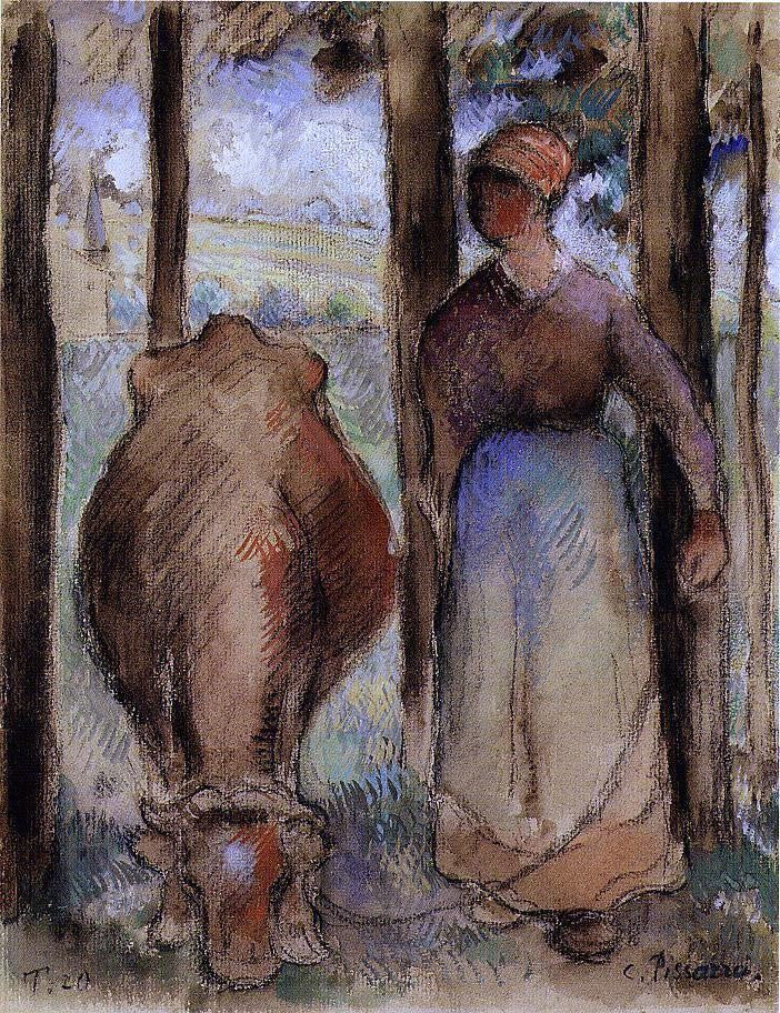 Camille Pissarro The Cowherd (also known as Young Peasant) - Hand Painted Oil Painting