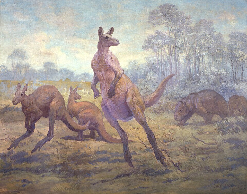 Charles R. Knight Palorchestes from Pleistocene - Hand Painted Oil Painting