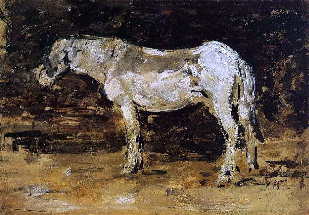 Eugene-Louis Boudin White Horse - Hand Painted Oil Painting