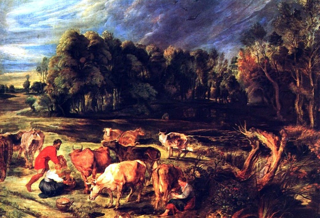 Peter Paul Rubens Landscape with Cows - Hand Painted Oil Painting