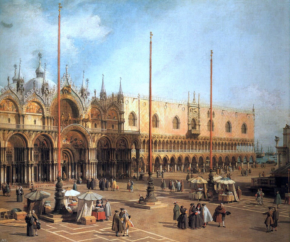 Canaletto Piazza San Marco - Looking Southeast - Hand Painted Oil Painting