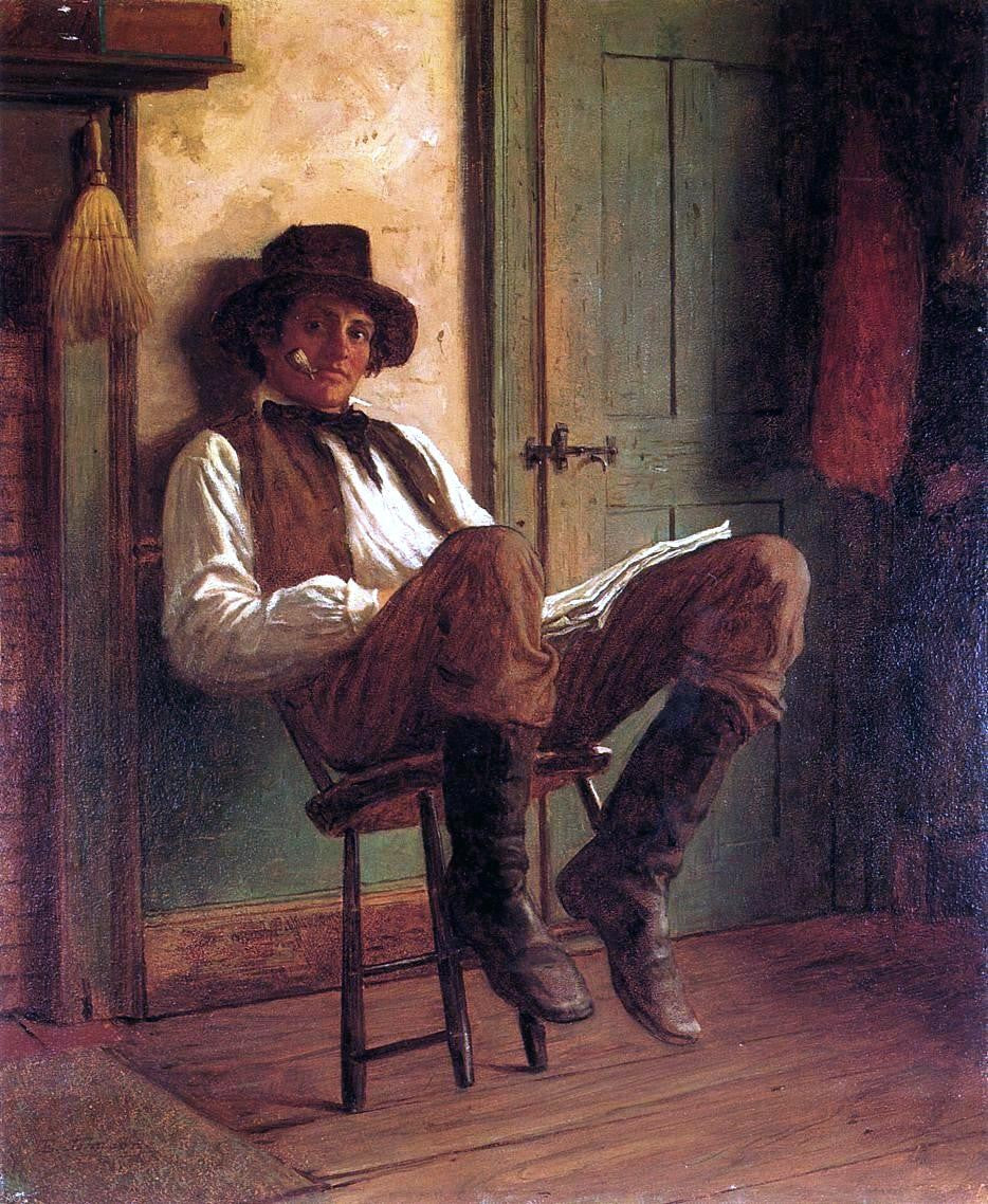 Eastman Johnson Sunday Morning (also known as The Evening Paper) - Hand Painted Oil Painting