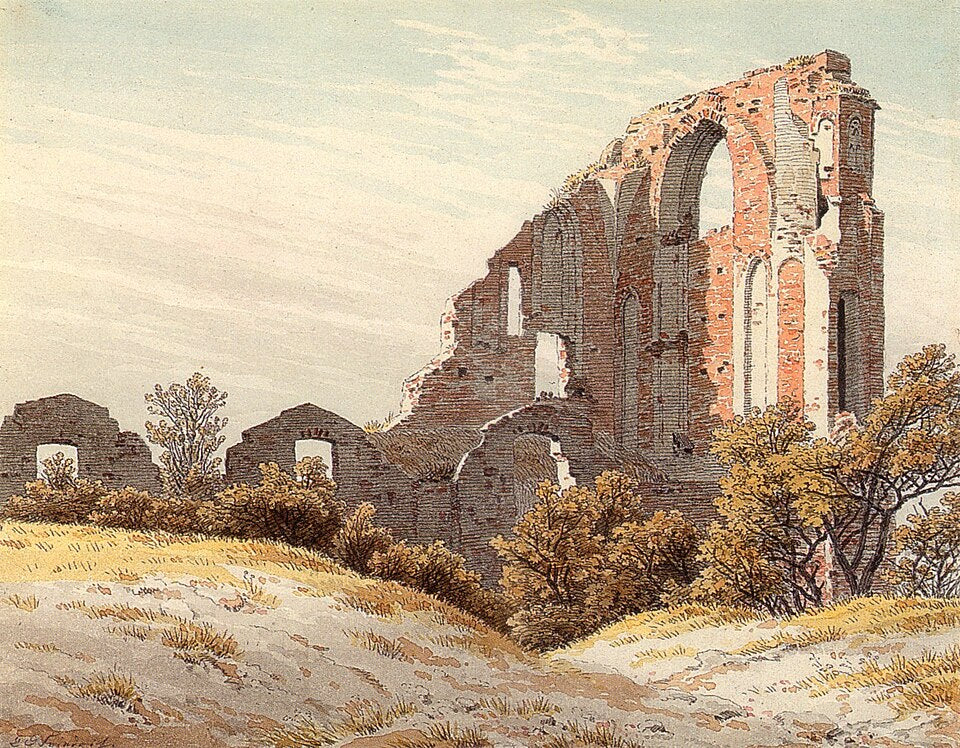 Caspar David Friedrich Ruins of Eldena - Hand Painted Oil Painting