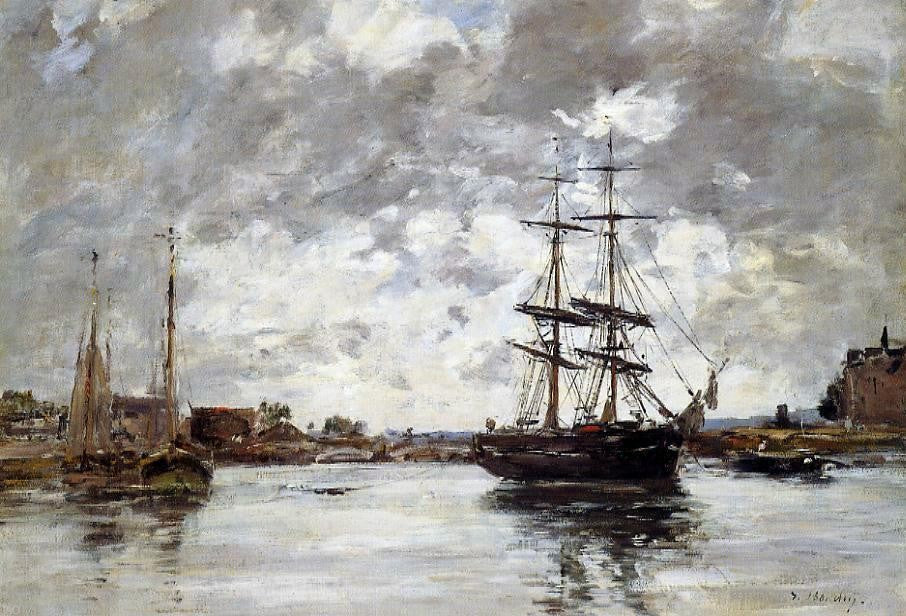 Eugene-Louis Boudin Bridge over the Touques - Hand Painted Oil Painting