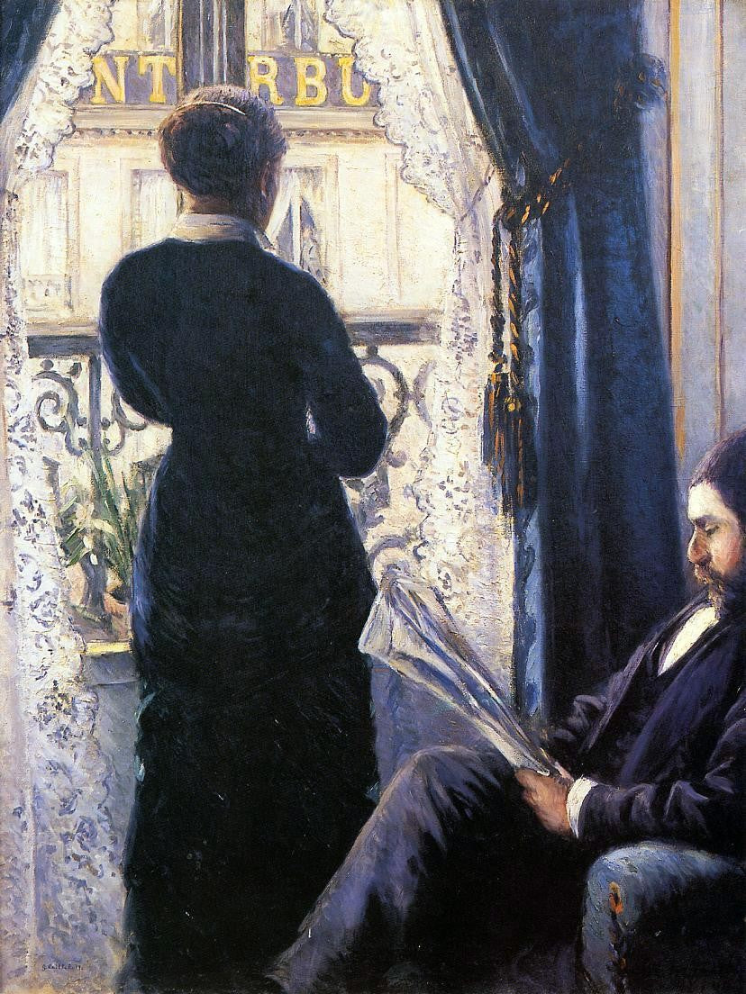 Gustave Caillebotte Interior (also known as View across the Balcony) - Hand Painted Oil Painting