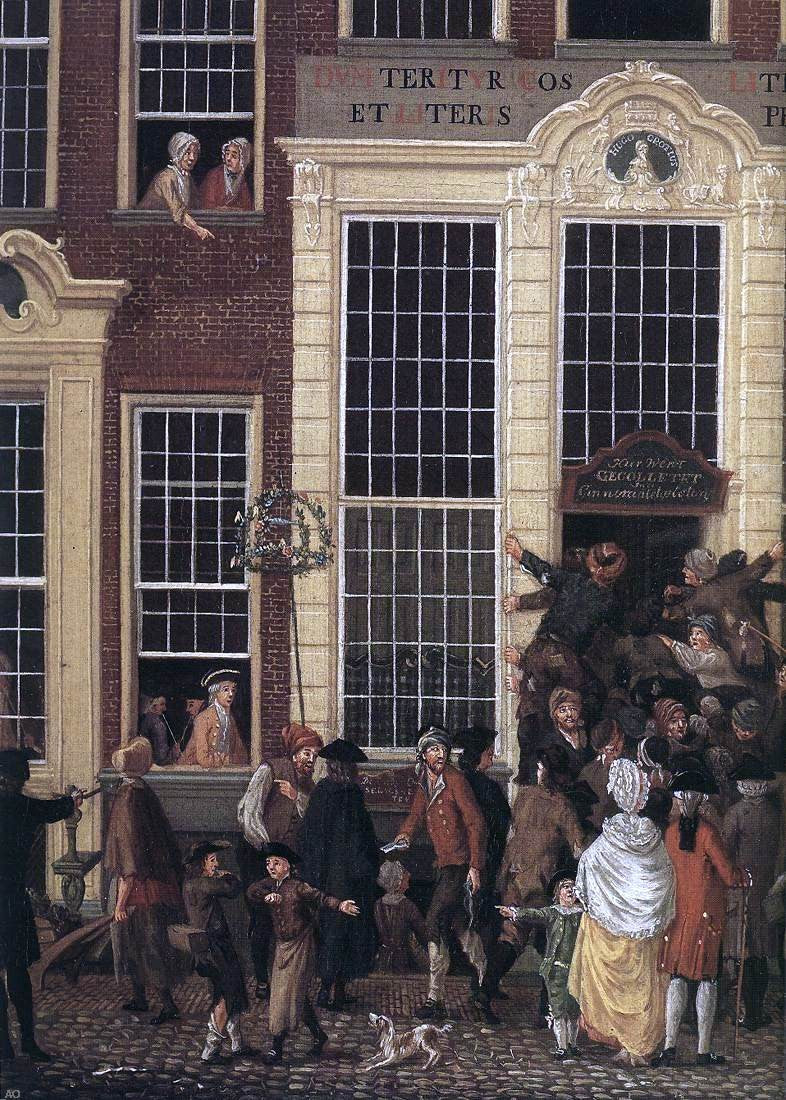 Isaak Ouwater The Lottery Office (detail) - Hand Painted Oil Painting