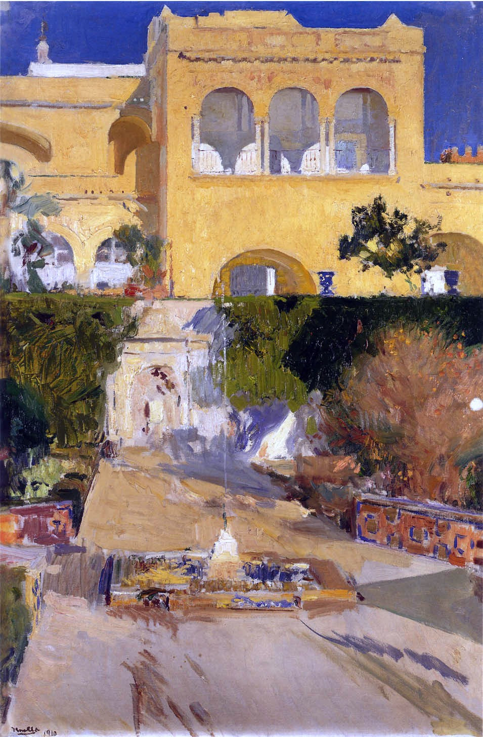 Joaquin Sorolla Y Bastida Afternoon sun at the Alcazar at Seville - Hand Painted Oil Painting