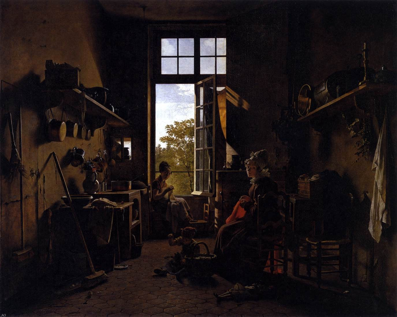 Martin Drolling Interior of a Kitchen - Hand Painted Oil Painting