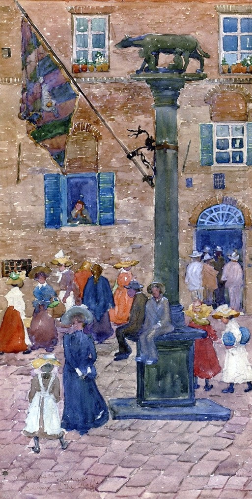 Maurice Prendergast Sienna - Column of the Wolf - Hand Painted Oil Painting