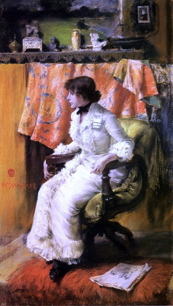 William Merritt Chase In the Studio (also known as Virginia Gerson) - Hand Painted Oil Painting
