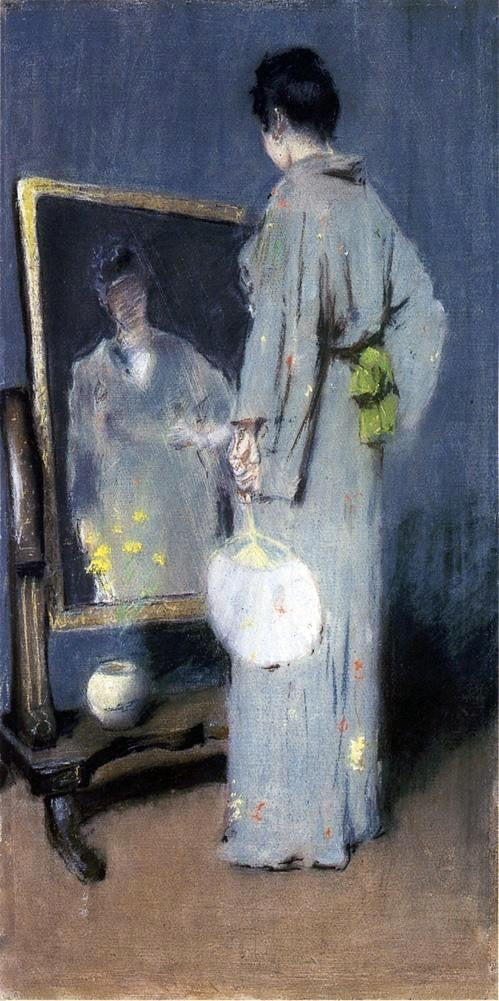 William Merritt Chase Making Her Toilet (also known as At Her Toilet) - Hand Painted Oil Painting