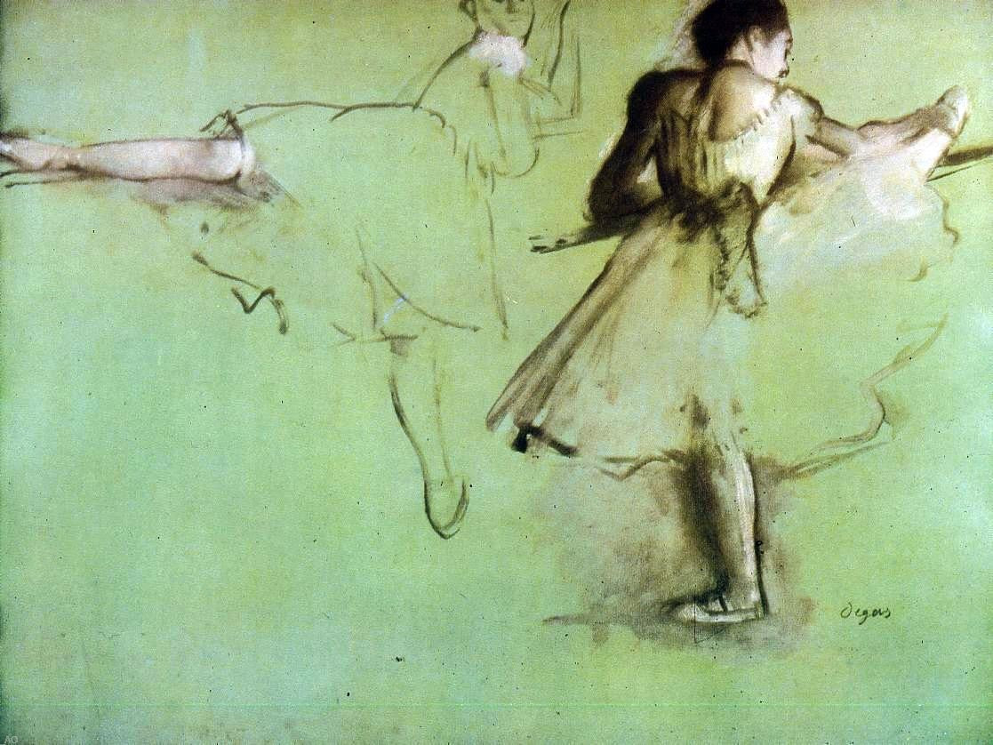 Edgar Degas Dancers at the Barre (study) - Hand Painted Oil Painting