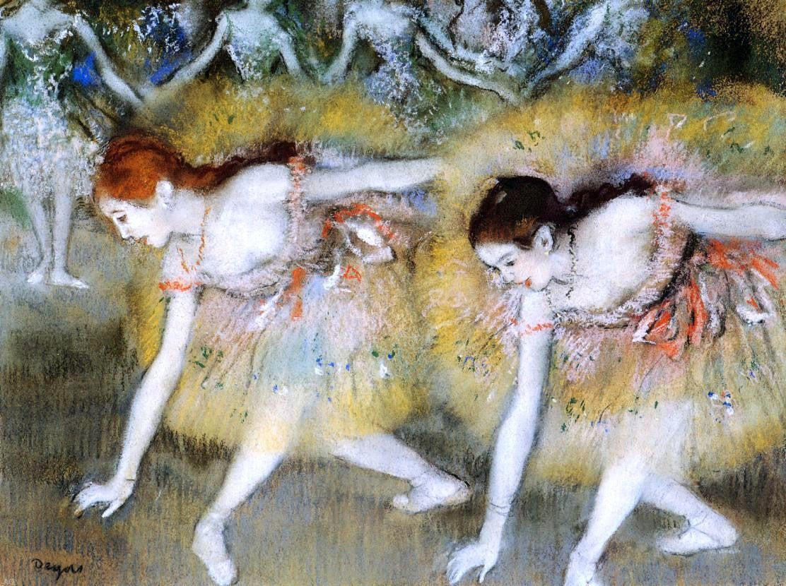  Edgar Degas Dancers Bending Down (also known as The Ballerinas) - Hand Painted Oil Painting