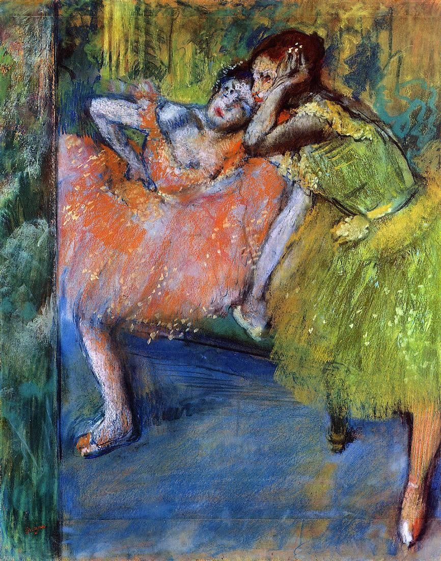 Edgar Degas Two Dancers in the Studio - Hand Painted Oil Painting