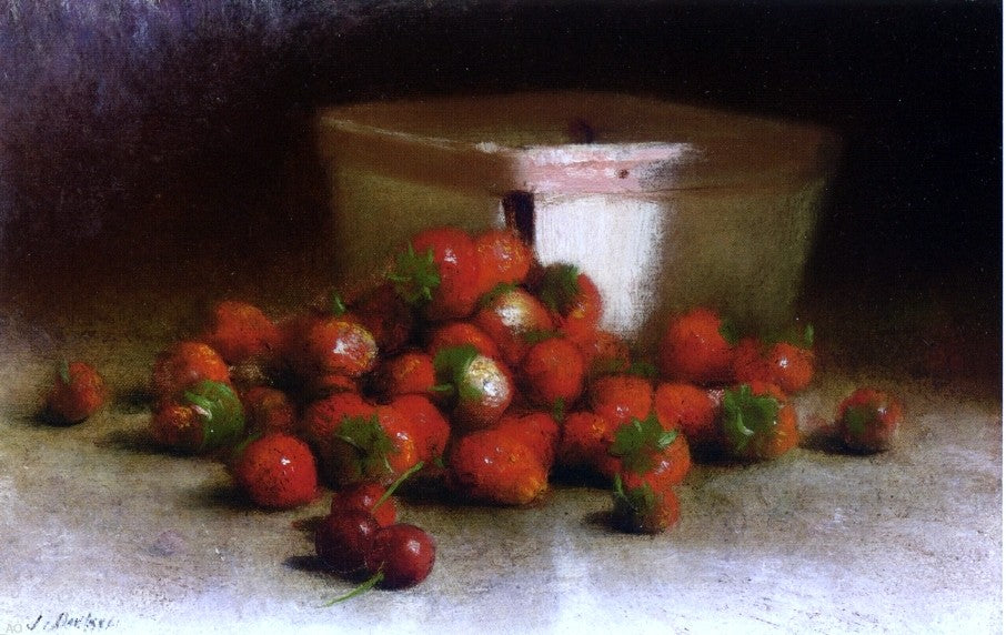 Joseph Decker Strawberries and Upright Box - Hand Painted Oil Painting