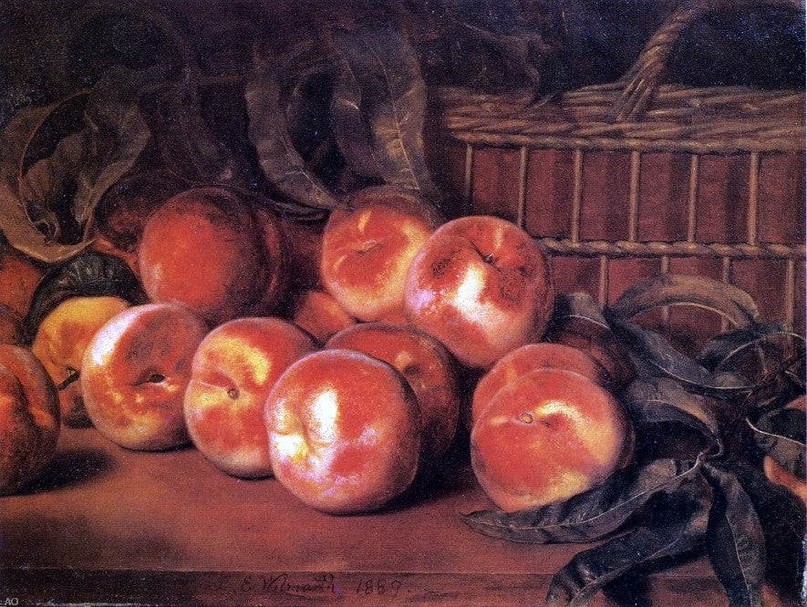 Lemuel Everett Wilmarth Peaches - Hand Painted Oil Painting