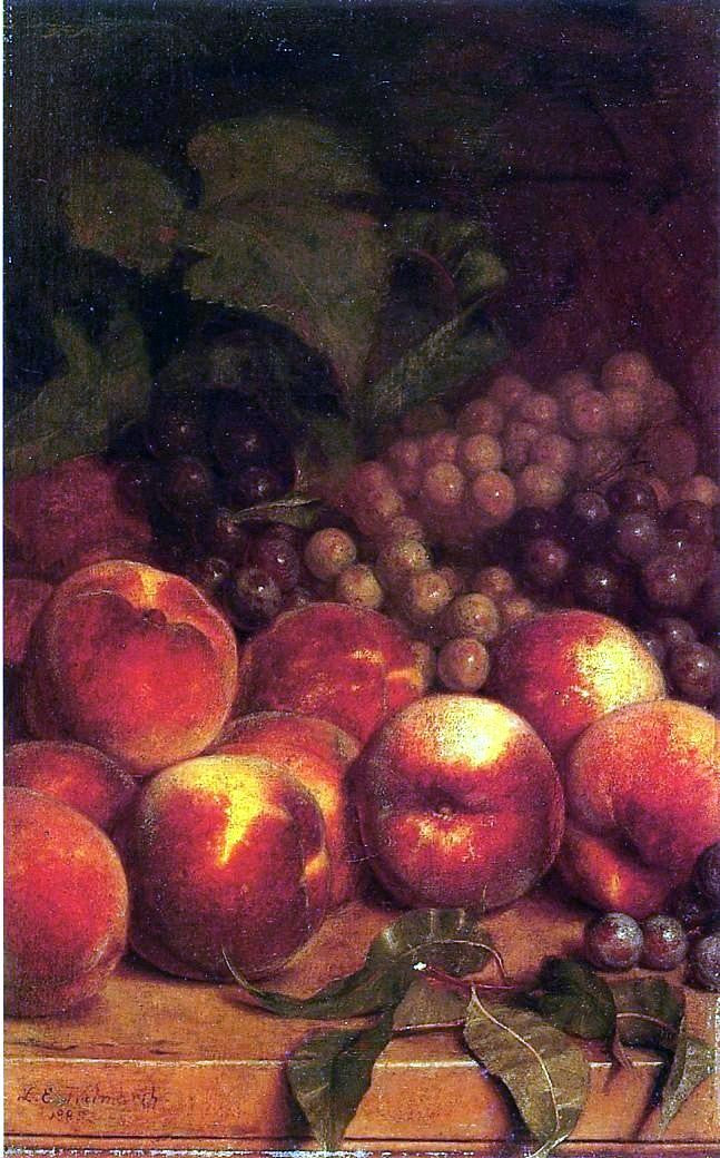 Lemuel Everett Wilmarth Peaches and Grapes - Hand Painted Oil Painting
