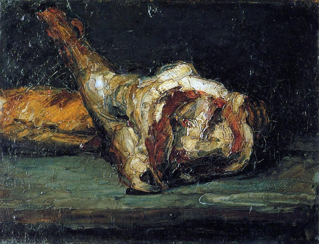 Paul Cezanne Still Life - Bread and Leg of Lamb - Hand Painted Oil Painting