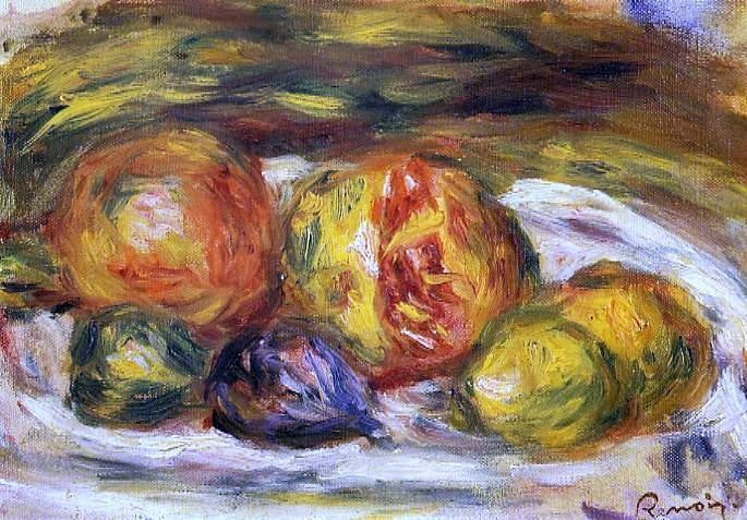 Pierre Auguste Renoir Still Life - Pomegranate, Figs and Apples - Hand Painted Oil Painting