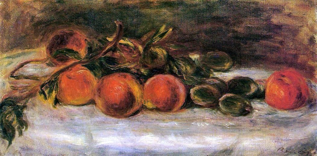 Pierre Auguste Renoir Still Life with Peaches and Chestnuts - Hand Painted Oil Painting