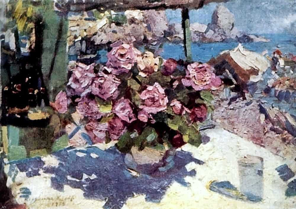 Constantin Alexeevich Korovin Roses - Hand Painted Oil Painting