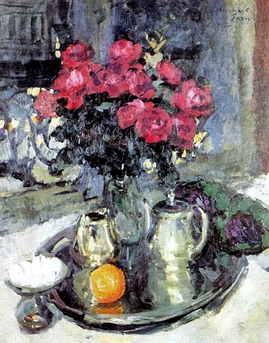 Constantin Alexeevich Korovin Roses and Violets - Hand Painted Oil Painting