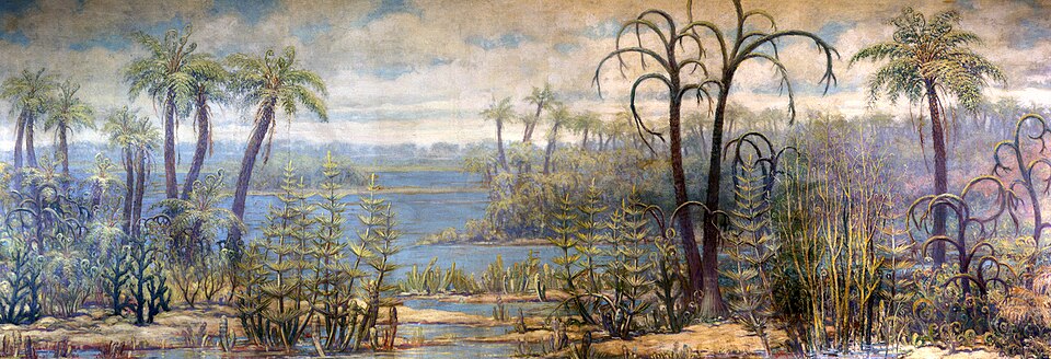 Charles R. Knight Early Land Plants from Devonian - Hand Painted Oil Painting
