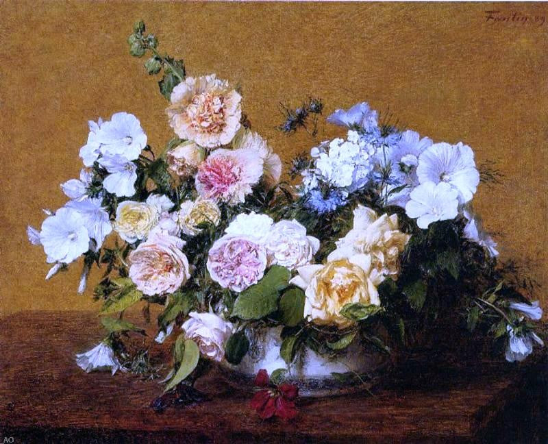Henri Fantin-Latour Bouquet of Roses and Other Flowers - Hand Painted Oil Painting