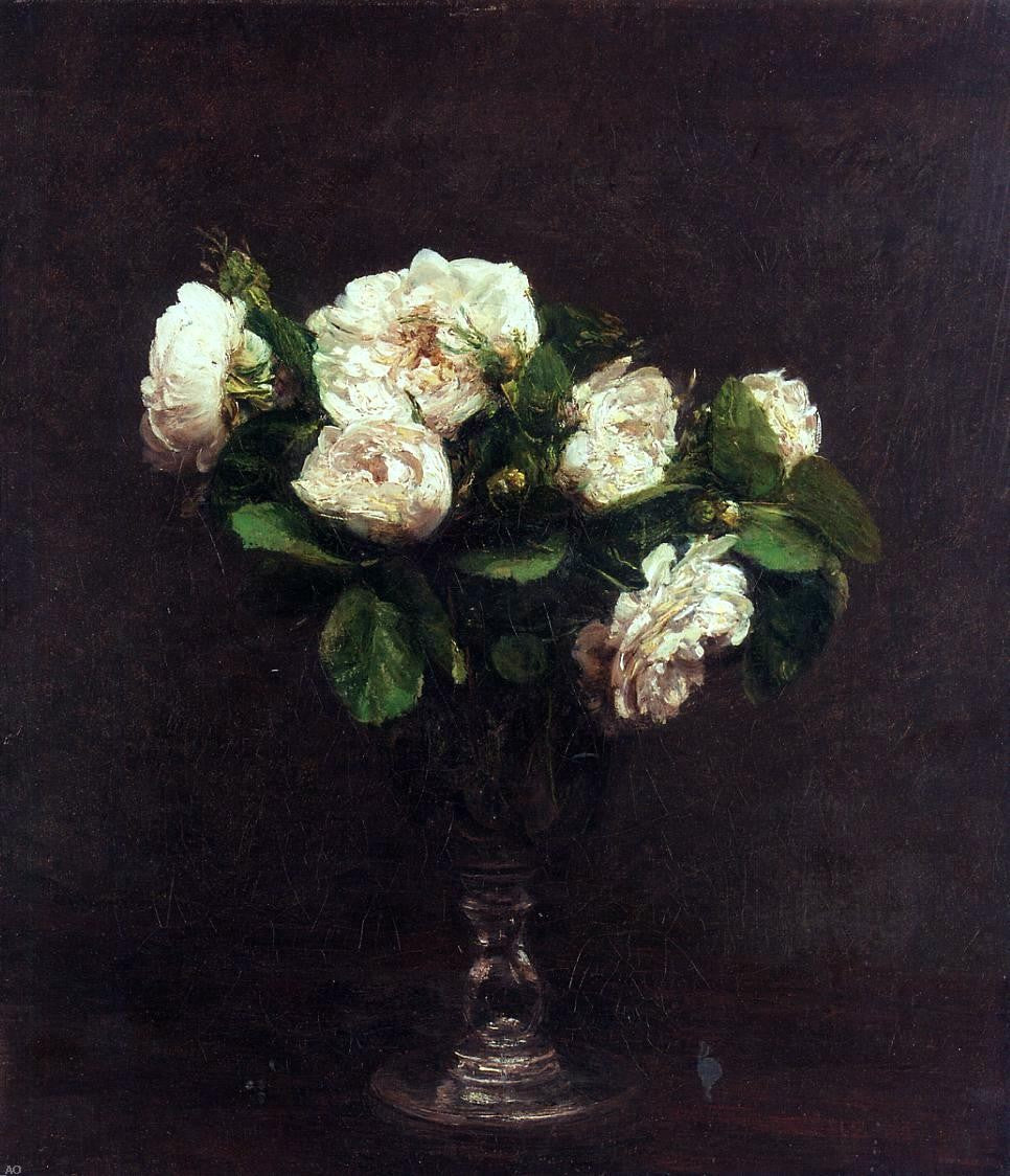  Henri Fantin-Latour White Roses - Hand Painted Oil Painting
